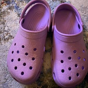 Women’s purple glitter Crocs size 8